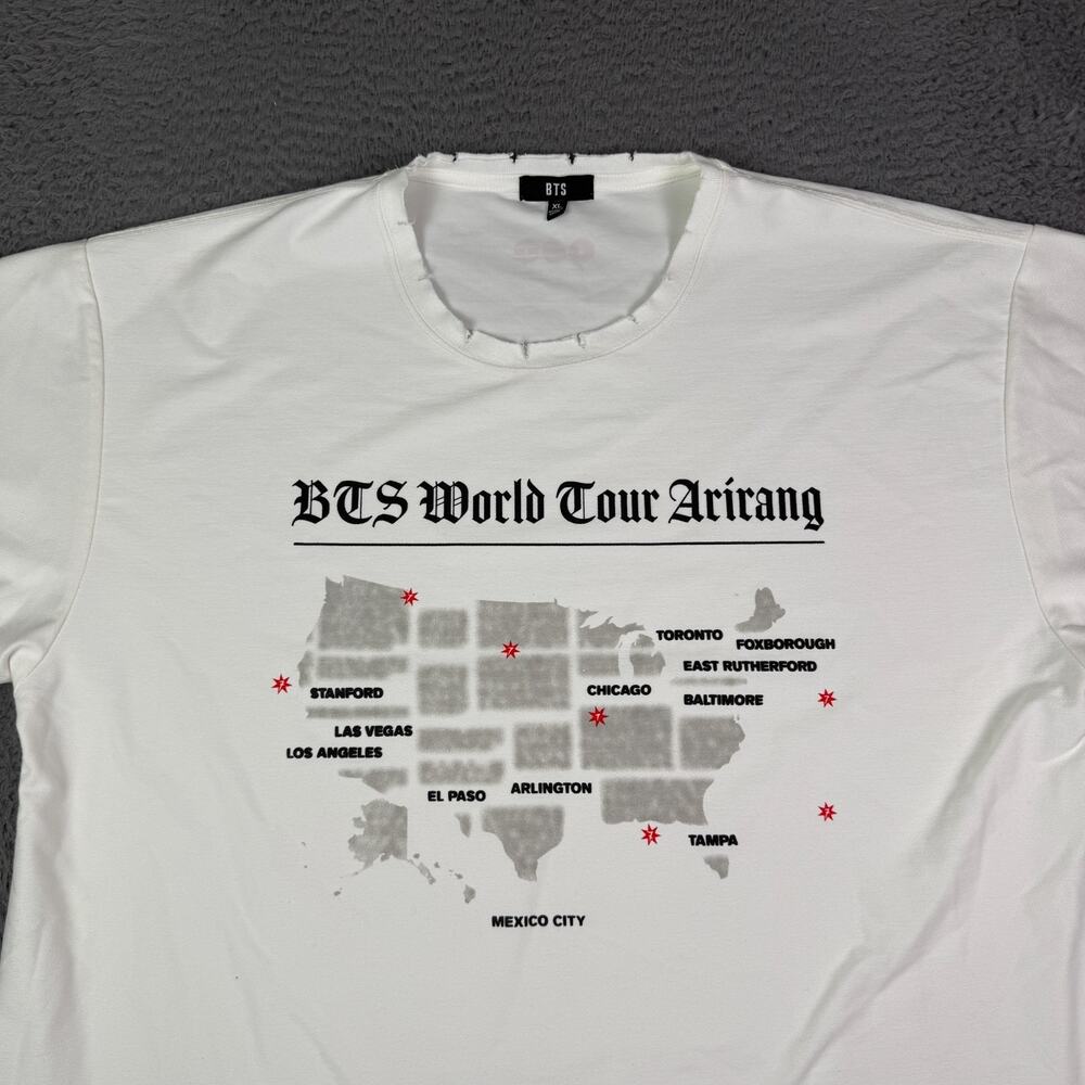 BTS Arirang World Tour 2026 Tampa T-shirt Mens XL White Short Sleeve BRAND NEW